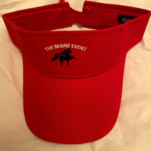 Accessories - Red visor that says “Maine Event” NWOT